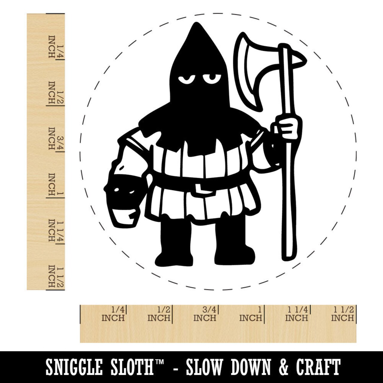 Medieval Executioner with Axe Gallows Self-Inking Rubber Stamp for Stamping Ink Stamper Crafting Planners